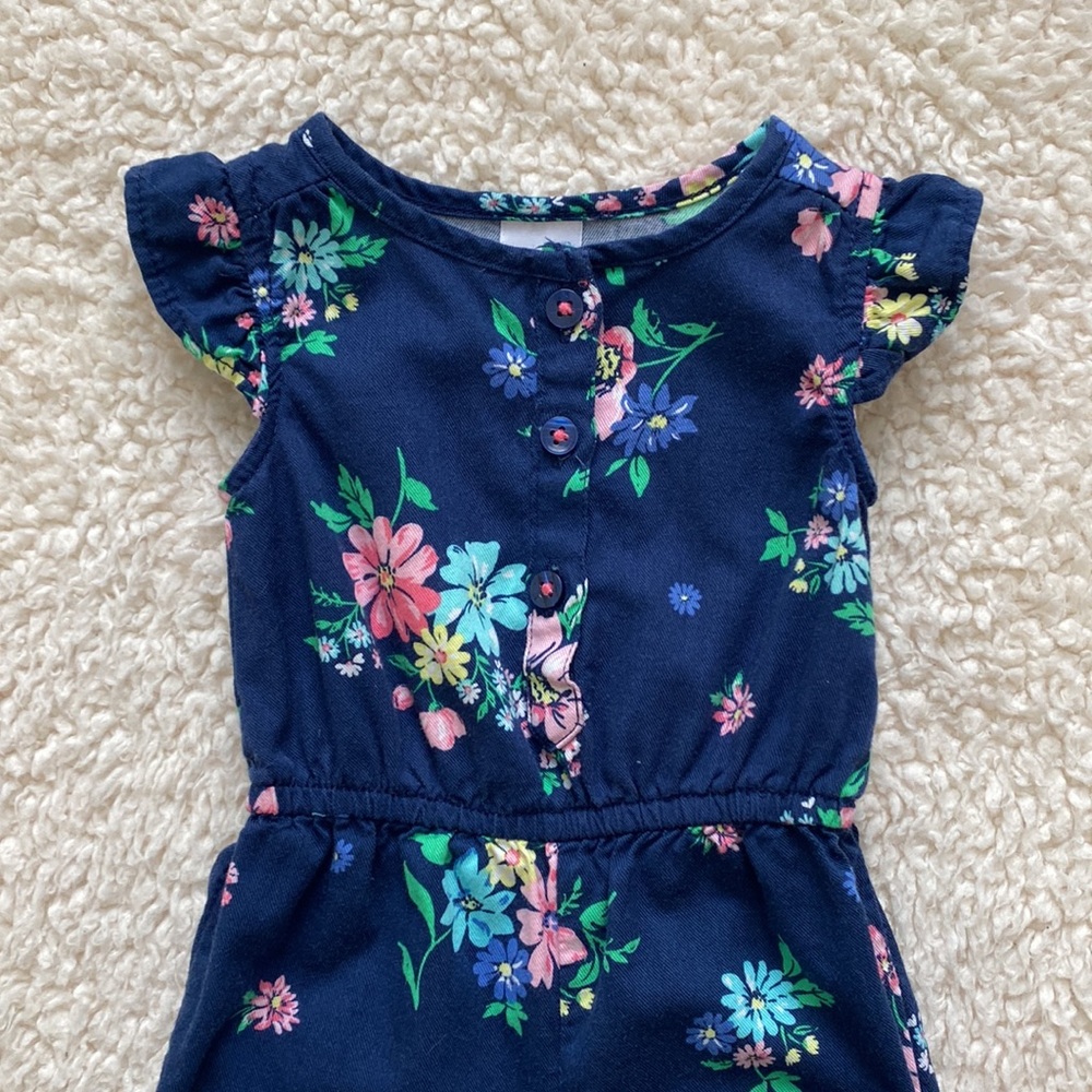 Carter’s Baby Girl Ruffled Floral Romper - Picture 2 of 11